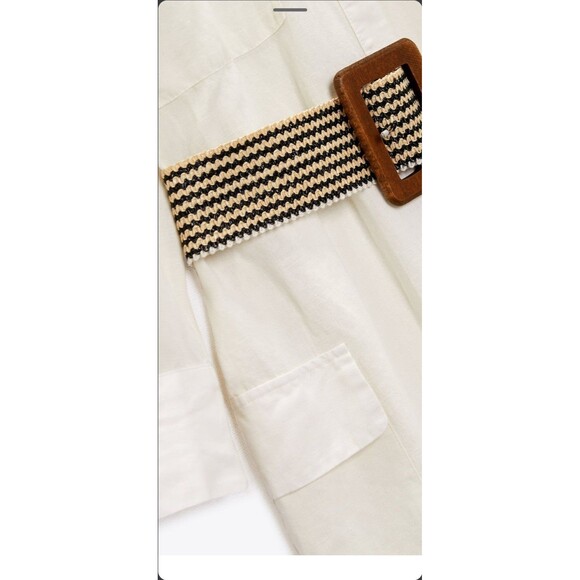 Zara linen blend belted shirt dress - Picture 6 of 6
